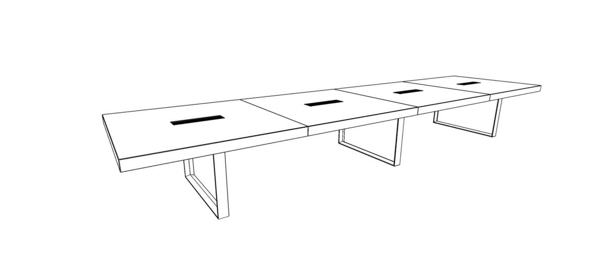 Quadrifoglio Konferenztisch T45, Breite x Tiefe 5600 x 1400 mm, Platte Nussbaum Technische Zeichnung 1 ZOOM
