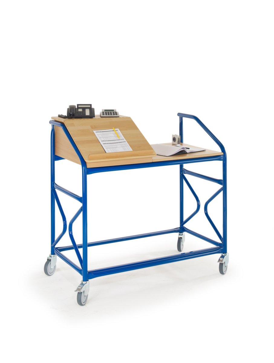 Rollcart Mobiles Pult, RAL5010 Enzianblau Standard 1 ZOOM