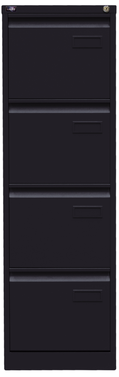 Bisley Hängeregistraturschrank Light, 4 Auszüge, schwarz/schwarz Standard 2 ZOOM