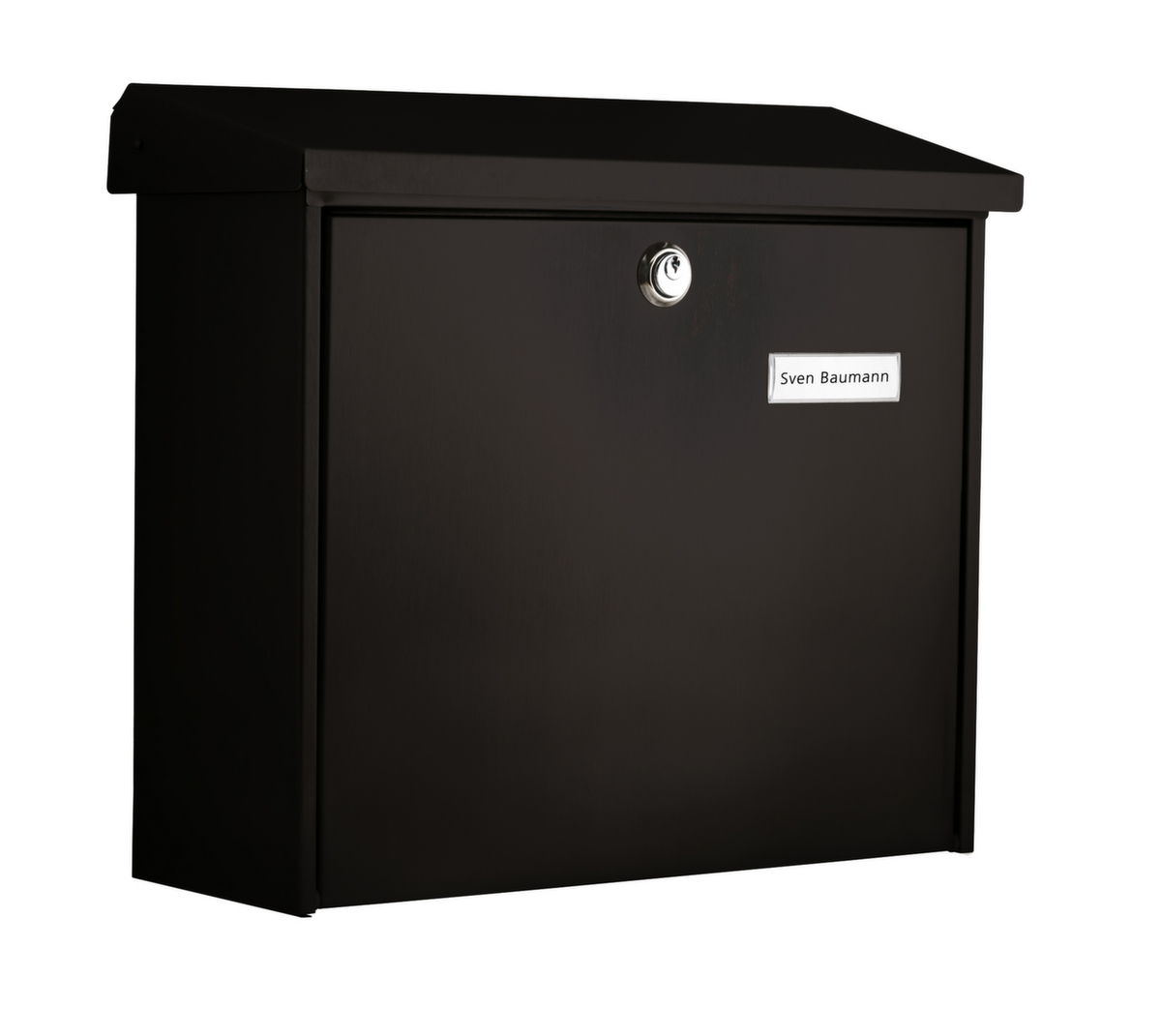 Extra tiefer Wandbriefkasten Comfort mit Namensschild, schwarz Standard 1 ZOOM