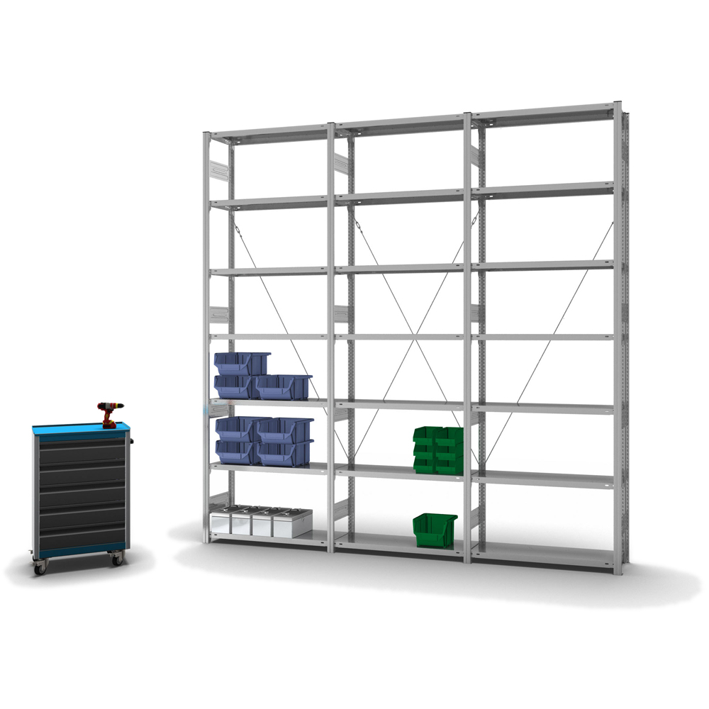 hofe System-Steckregal, Höhe x Breite x Tiefe 3000 x 1060 x 335 mm, 7 Böden Standard 3 ZOOM