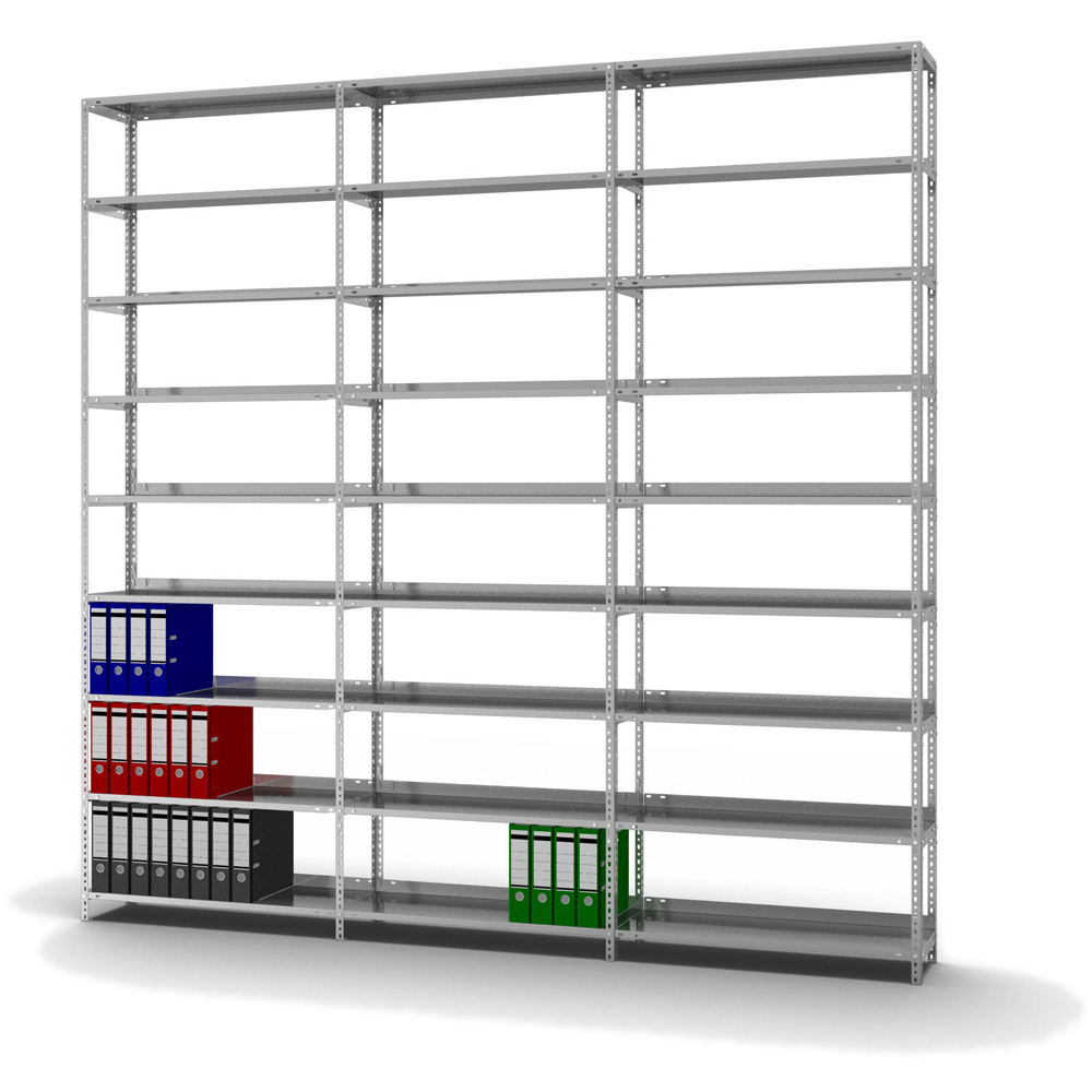 hofe Akten-Schraubregal, 9 Böden, mit korrosionsschützender Zinkbeschichtung Standard 3 ZOOM