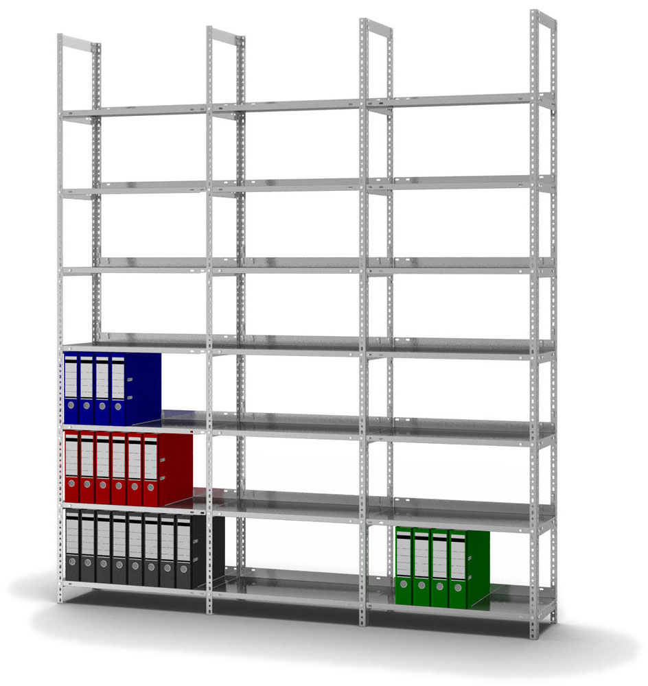 hofe Akten-Schraubregal Anbaufeld, 7 Böden, mit korrosionsschützender Zinkbeschichtung Standard 3 ZOOM