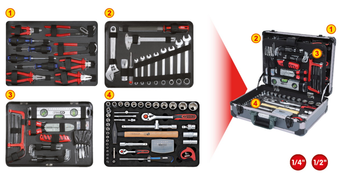 KS Tools 1/4"+1/2" Werkzeug-Satz Standard 2 ZOOM