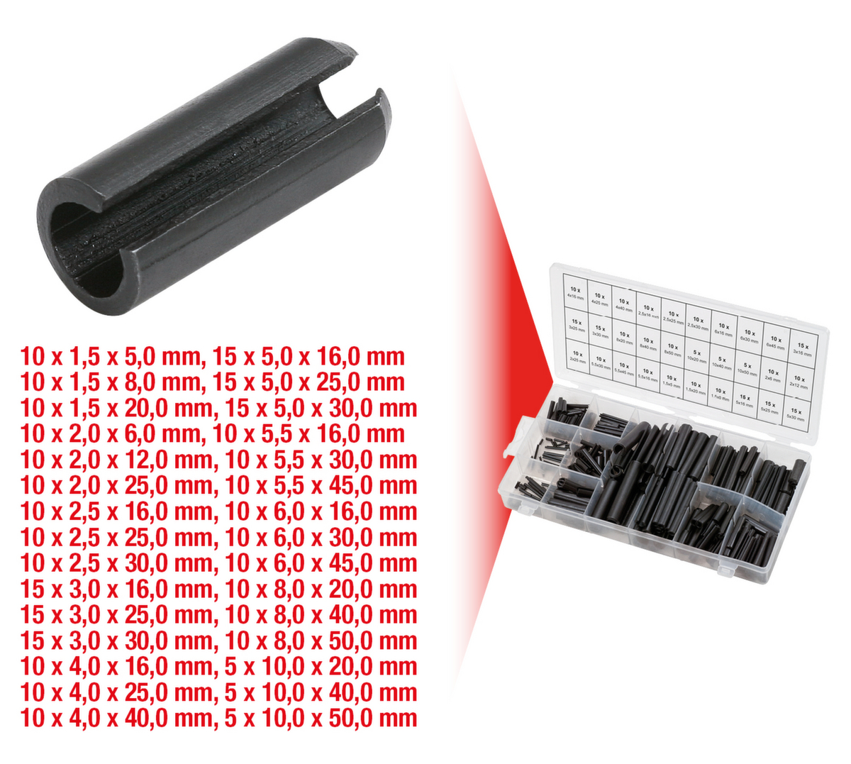 KS Tools Sortiment Hohlspannstifte Standard 2 ZOOM