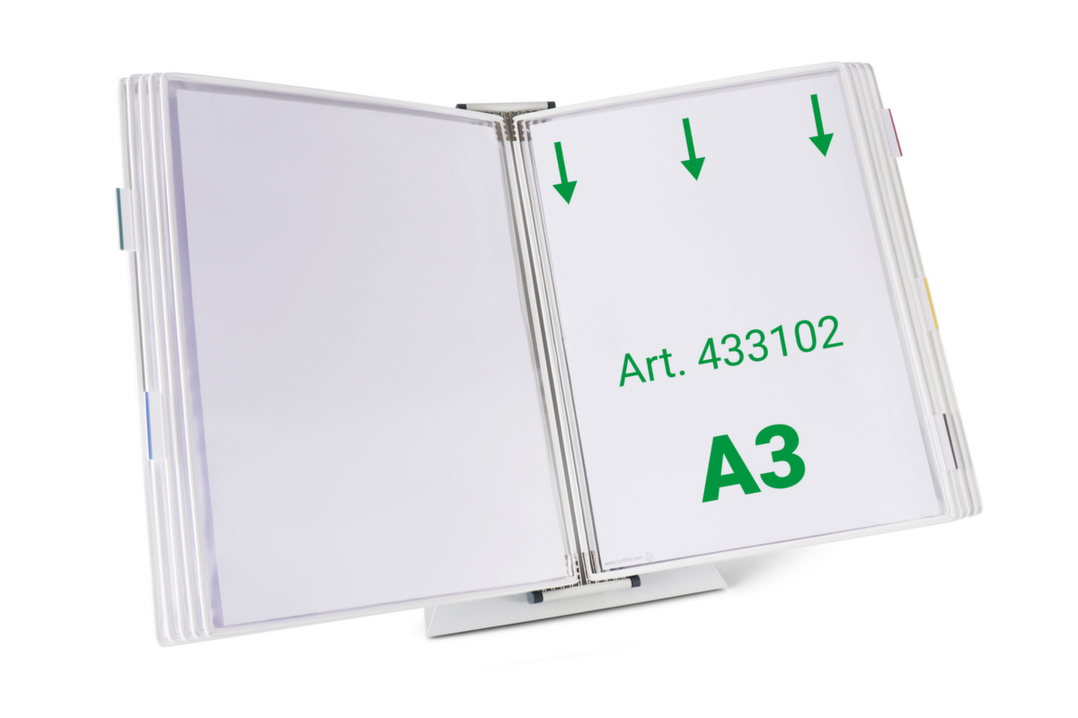 tarifold Tisch-Sichttafelsystem, mit 10 Sichttafeln in DIN A3 Standard 1 ZOOM