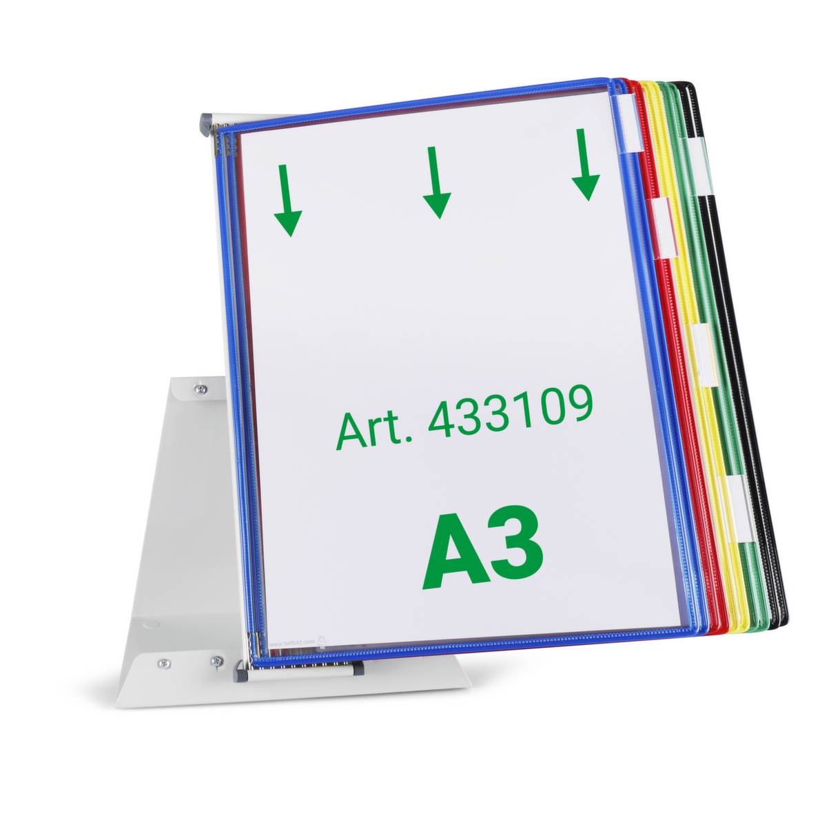 tarifold Tisch-Sichttafelsystem, mit 10 Sichttafeln in DIN A3