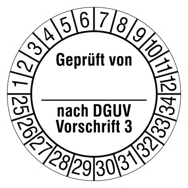 Prüfplakette Geprüft nach DGVU Standard 1 ZOOM