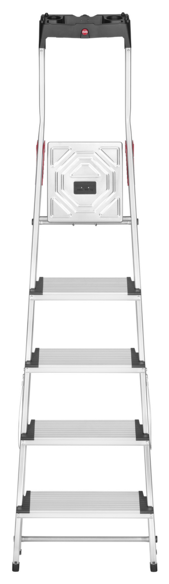 Hailo Einseitige Stufenstehleiter ComfortLine L80 mit XXL-Stufen, 5 extra tiefe Riffelblechstufen Detail 1 ZOOM