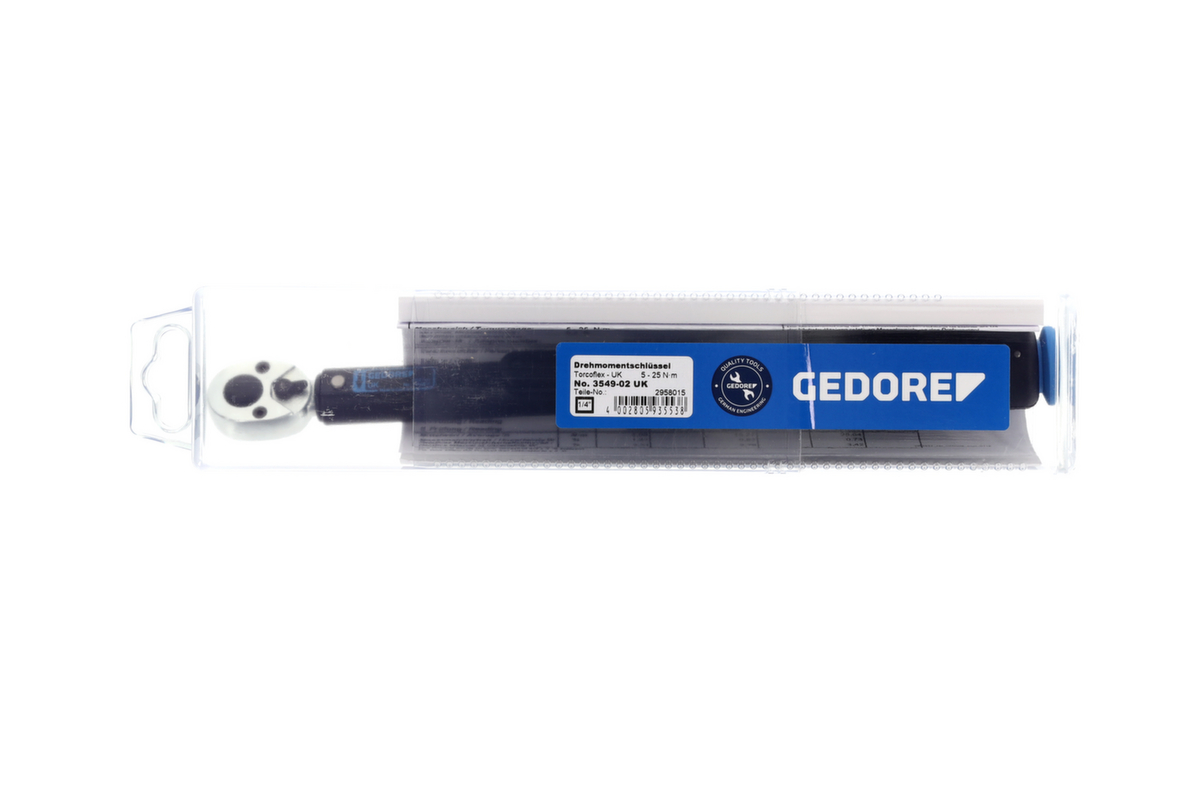 GEDORE 3549-02 UK Drehmomentschlüssel TORCOFLEX UK 1/4"" 5-25 Nm Standard 6 ZOOM