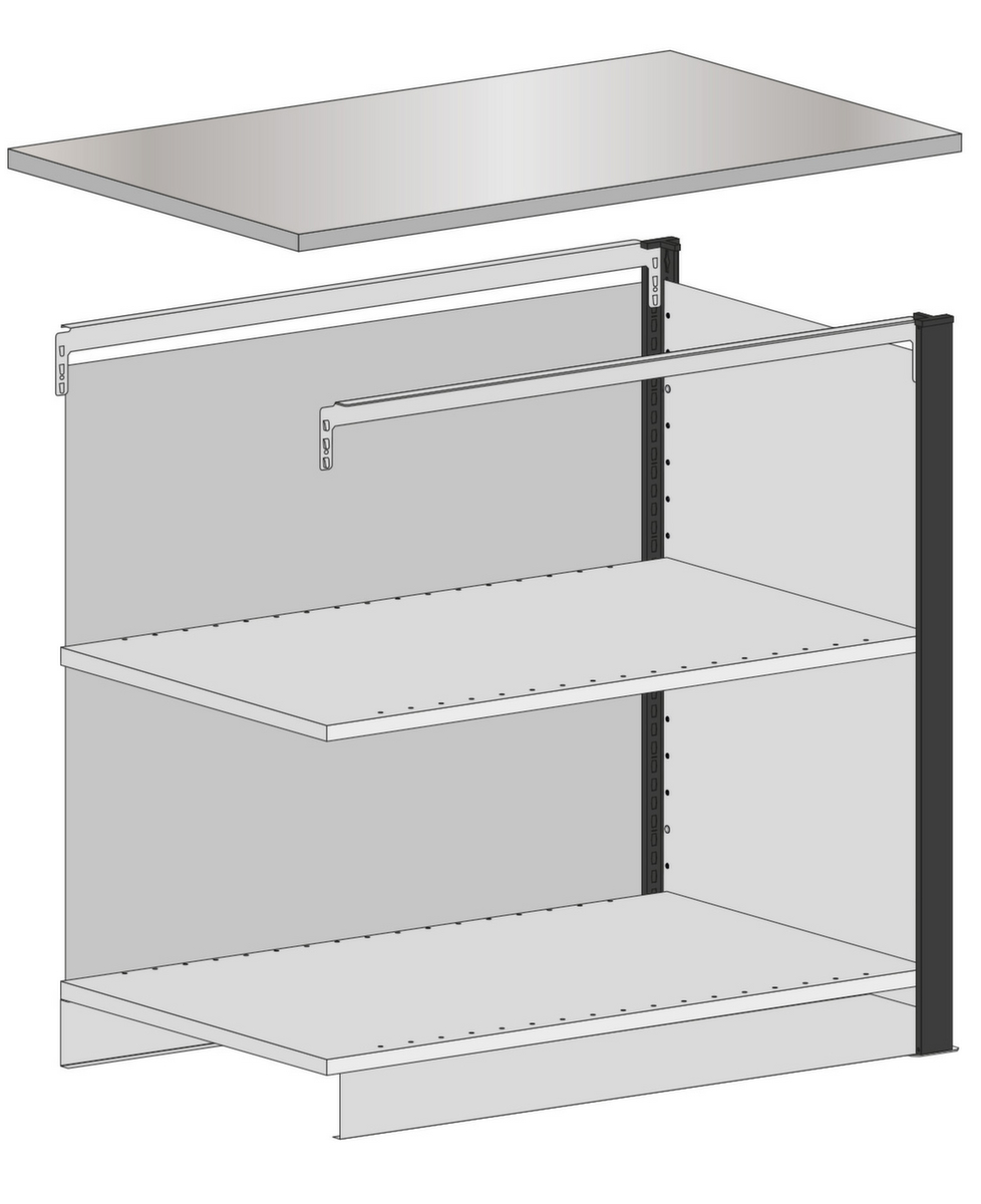 SCHULTE Theken-Set MULTIplus Mittelmodul Technische Zeichnung 1 ZOOM