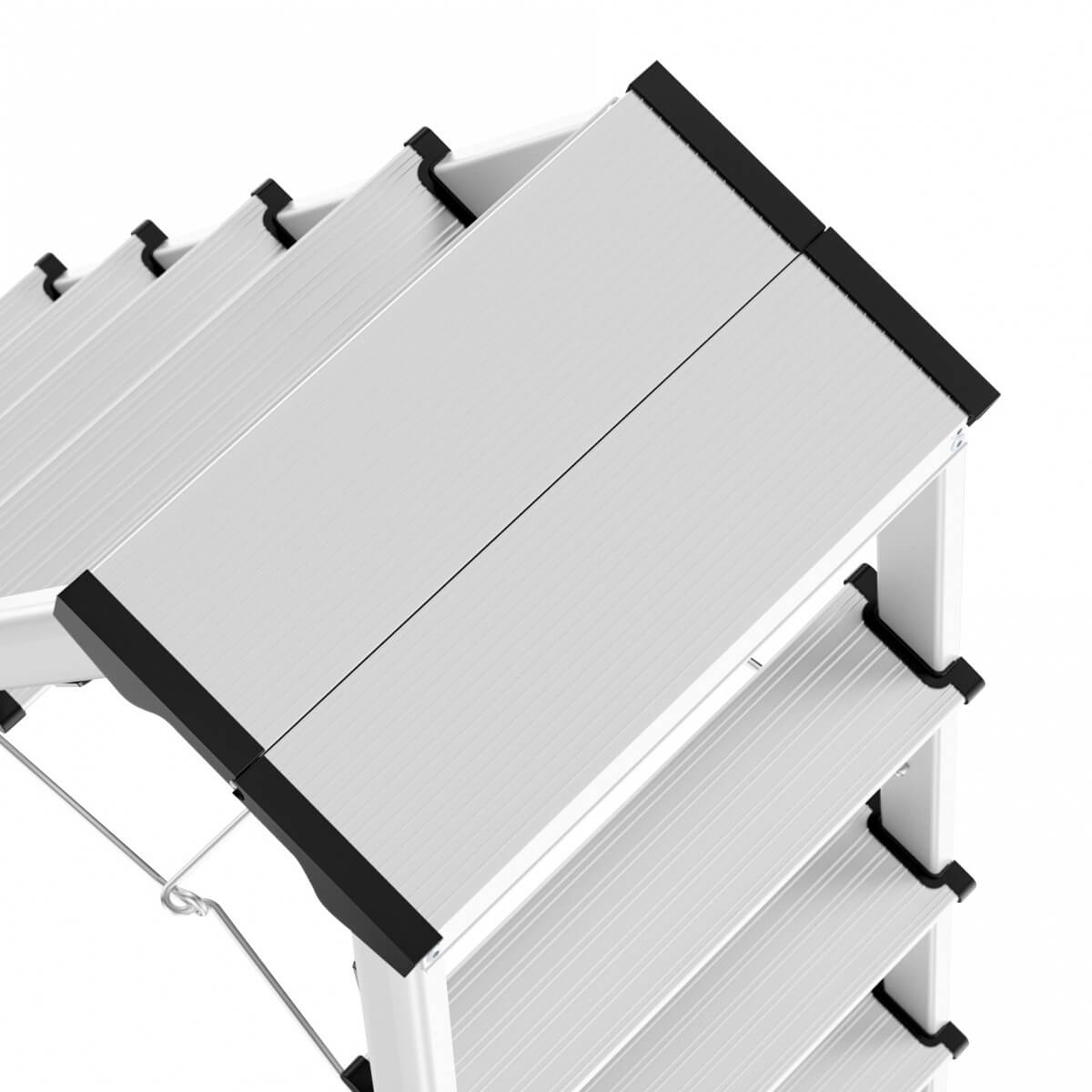 Hailo Stufen-Doppelleiter StandardLine D60, 2 x 7 rutschsicher geriffelte Stufen Detail 2 ZOOM