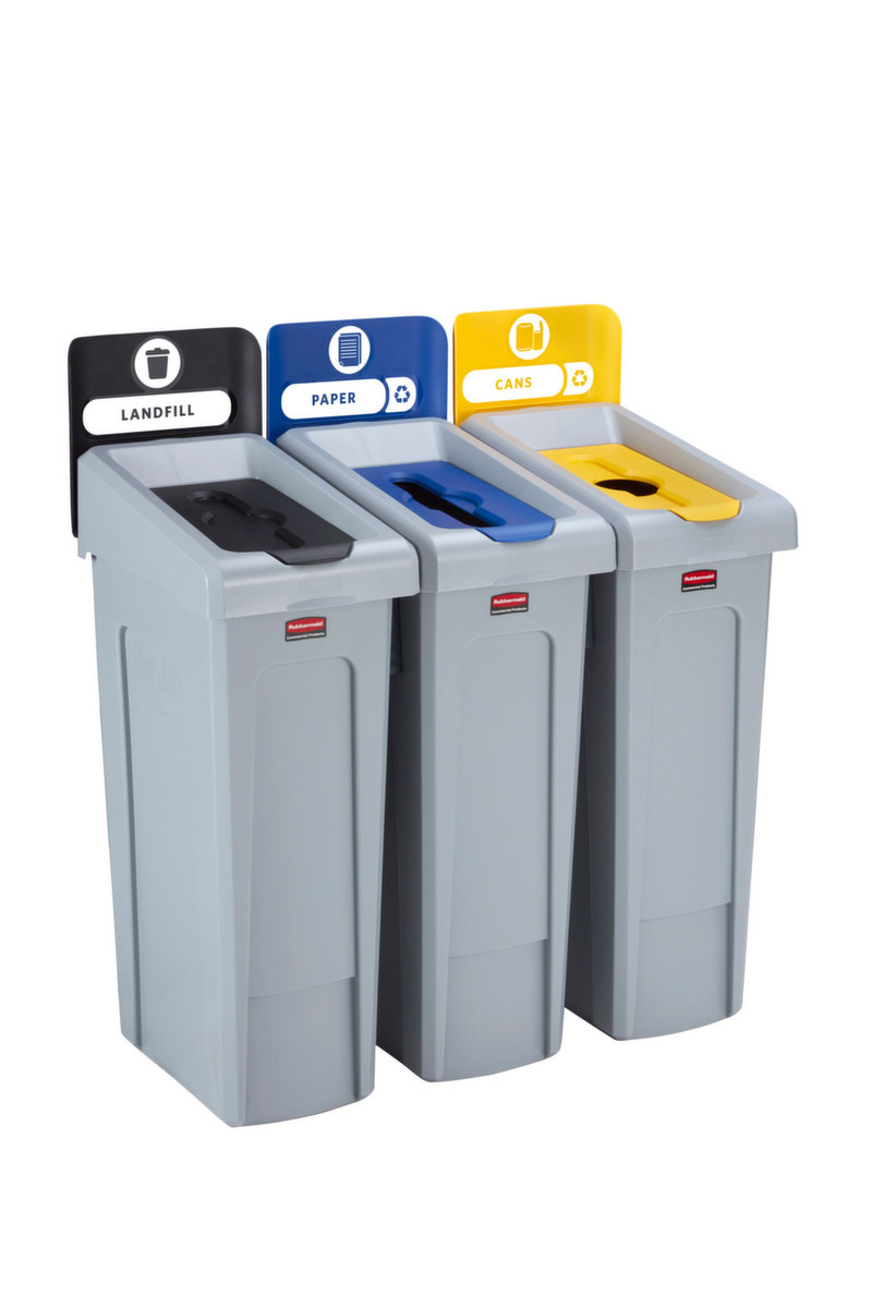 Rubbermaid Deckel Slim Jim® für Recycling-Station, blau Standard 3 ZOOM