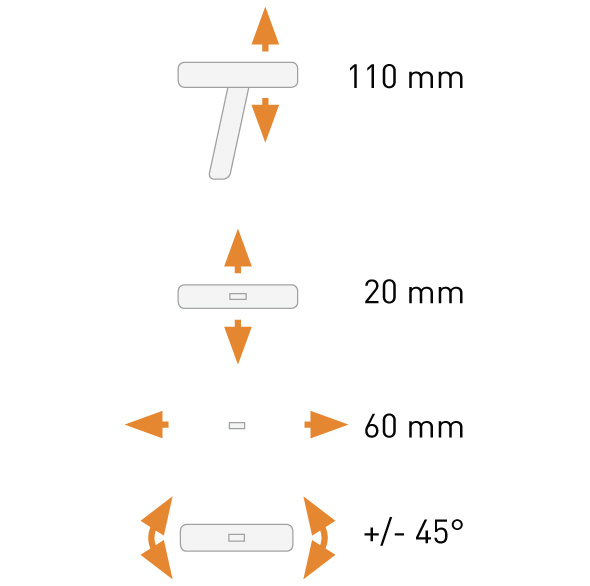 3D-Armlehnen für Arbeitsdrehstuhl, höhen-/breiten-/tiefenverstellbar Standard 2 ZOOM