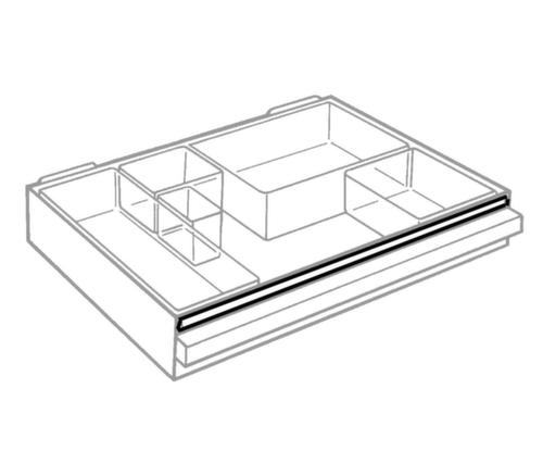 raaco Robustes Klarsichtmagazin 250/6-3 mit Metallrahmen, 6 Schublade(n), dunkelblau/transparent