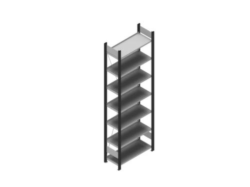 hofe Akten-Steckregal, 7 Böden, RAL7016 Anthrazitgrau / RAL9006 Weißaluminium