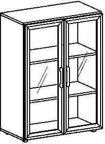 Gera Glastürenschrank Milano, 3 Ordnerhöhen, Korpus Ahorn