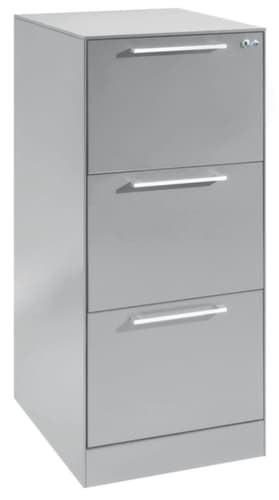 C+P Hängeregistraturschrank Asisto, 3 Auszüge, RAL9006 Weißaluminium/RAL9006 Weißaluminium