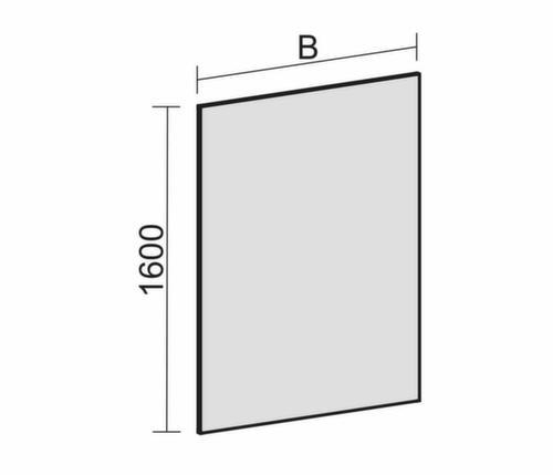 Gera Trennwand Pro BasicLine, Höhe x Breite 1600 x 1200 mm, Wand grau