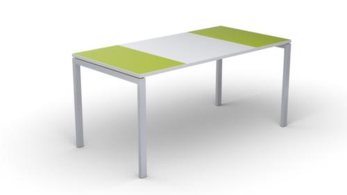 Schreibitsch easyDesk in Bicolor-Optik, 4-Fußgestell, Breite 1600 mm, grün/weiß/weiß