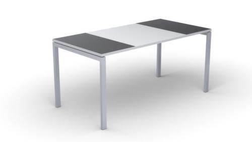 Schreibitsch easyDesk in Bicolor-Optik, 4-Fußgestell, Breite 1400 mm, anthrazit/weiß/weiß