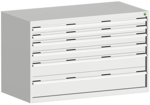 bott Schubladenschrank cubio Grundfläche 1300x650 mm, 6 Schublade(n), RAL7035 Lichtgrau/RAL7035 Lichtgrau