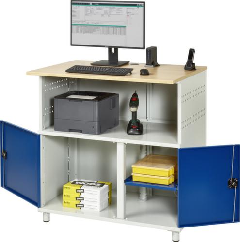 RAU Mobiler PC-Schrank 1023, RAL7035 Lichtgrau/RAL5010 Enzianblau