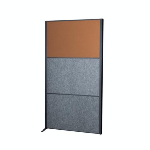 MAUL Stellwand-Tafel MAULconnecto, Höhe x Breite 1800 x 1000 mm, Wand dunkelgrau/braun