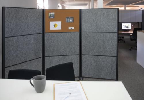 MAUL Stellwand-Tafel MAULconnecto, Höhe x Breite 1800 x 1000 mm, Wand dunkelgrau/braun