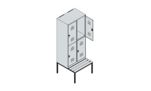 C+P Doppelstöckiger Spind Classic Plus mit Sitzbank, Abteilbreite 400 mm