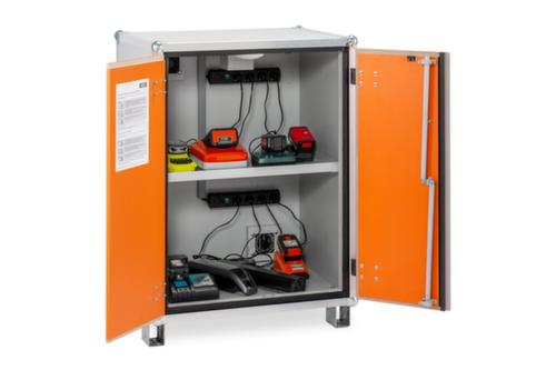 Explosionsgeschützter Lithium-Ionen-Ladeschrank BASIC 8/10 unterfahrbar, Höhe x Breite x Tiefe 1110 x 800 x 660 mm