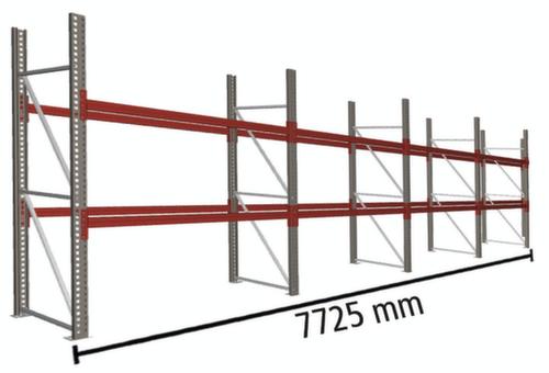 META Palettenregal MULTIPAL HxB 2700x7725 mm mit 2 Lagerebenen für insgesamt 24 Paletten