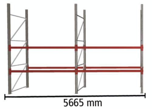 META Palettenregal MULTIPAL HxB 3800x5665 mm mit 3 Lagerebenen für insgesamt 18 Paletten