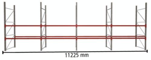 META Palettenregal MULTIPAL HxB 3800x11225 mm mit 3 Lagerebenen für insgesamt 36 Paletten