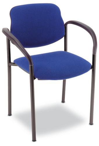 Nowy Styl 6-fach stapelbarer Besucherstuhl Style mit Polstern, Sitz Stoff (100% Kunstfaser), blau