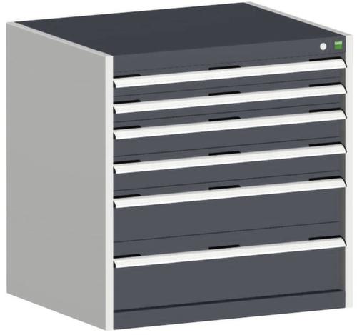 bott Schubladenschrank cubio Grundfläche 800x650 mm, 6 Schublade(n), RAL7035 Lichtgrau/RAL7016 Anthrazitgrau