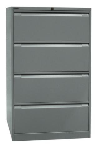 Bisley Hängeregistraturschrank, 4 Auszüge, silber/silber