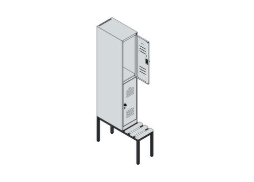 C+P Doppelstöckiger Spind Classic Plus mit Sitzbank, Abteilbreite 300 mm