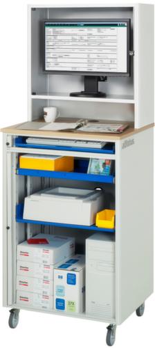 RAU Mobiler PC-Schrank adlatus 2065 mit Rolllade, RAL7035 Lichtgrau/RAL7035 Lichtgrau