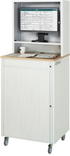 RAU Mobiler PC-Schrank adlatus 2065 mit Rolllade, RAL7035 Lichtgrau/RAL7035 Lichtgrau